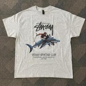 Grey Stussy Shark Tee